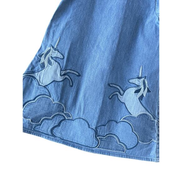 Mini Boden Denim Unicorn Dress 7 - Picture 2 of 4